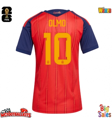 Spain Dani Olmo #10 Replica Home Stadium Shirt for Women World Cup 2026 Short Sleeve